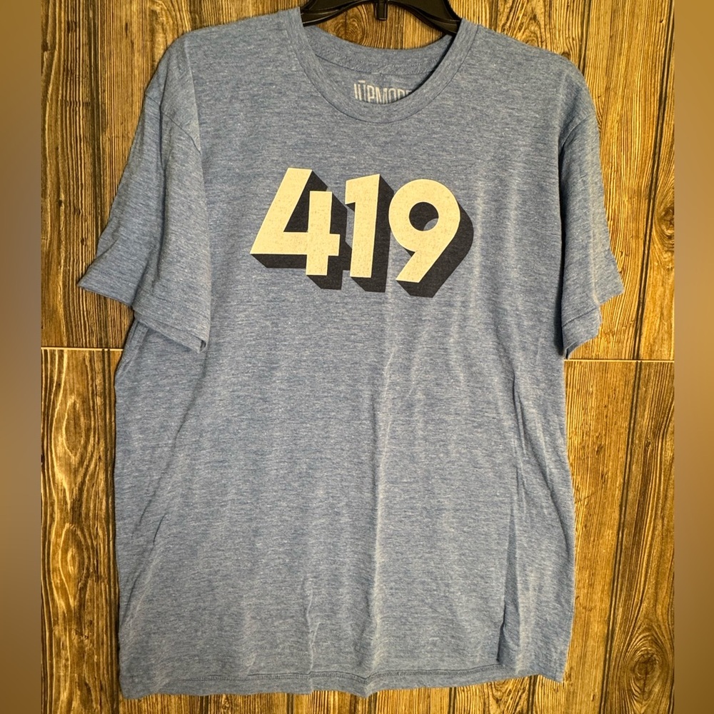 Blue Graphic T-Shirt with 419 Print